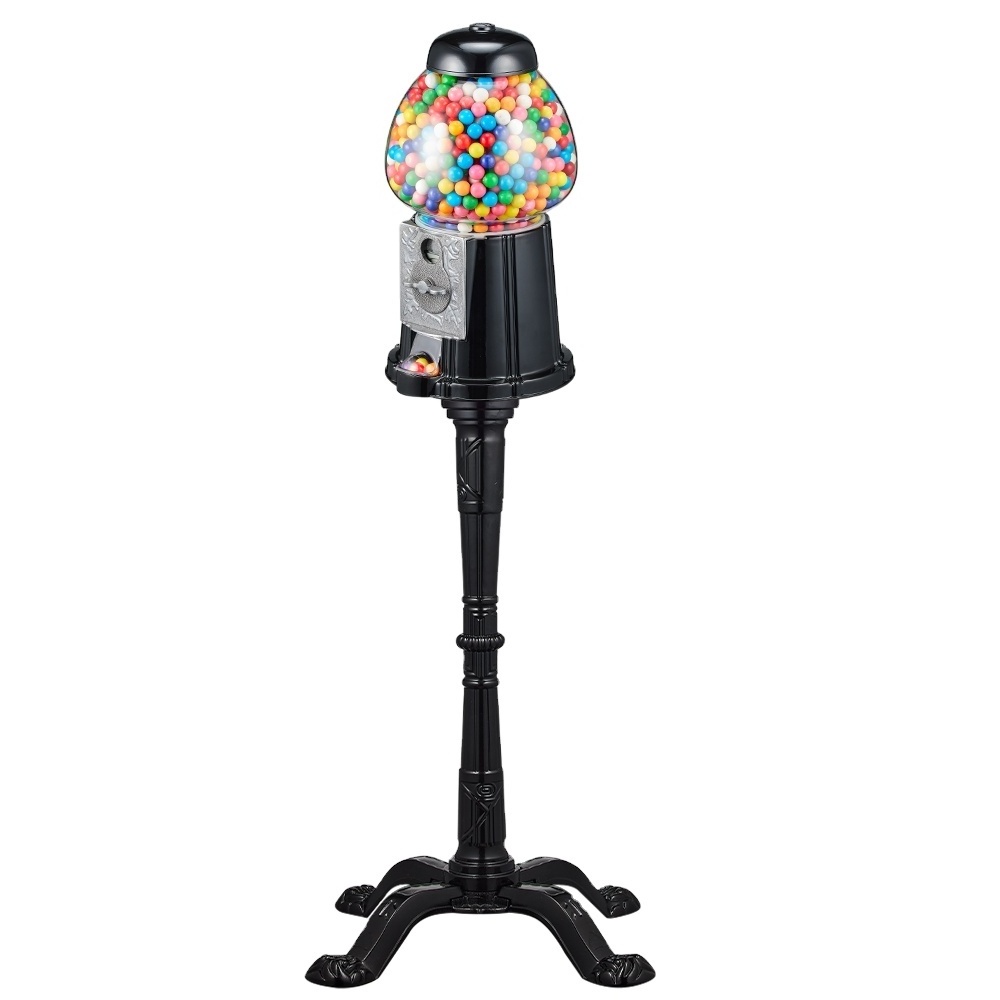 Kwang Hsieh 15 Inch Party Vintage Black Gumball Machine with Stand