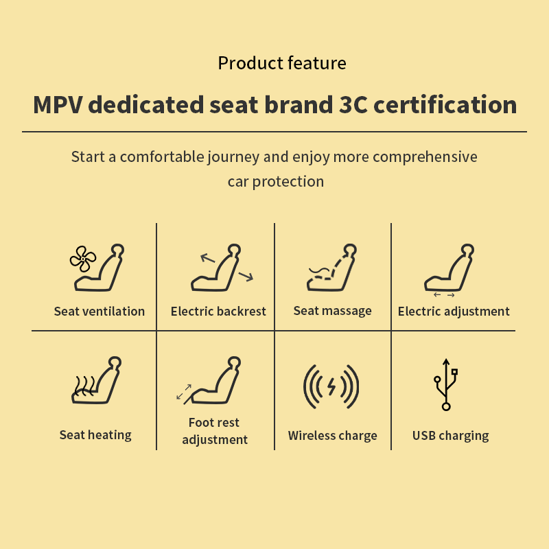 Electric luxury VIP heated massage car sprinter seat For Mercedes Benz V-Class