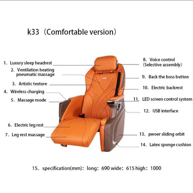 2024 Factory VIP Car interior luxury Seat Conversion Limousine Seat Electric Van VIP Auto Seats  for Kia Van Lexus