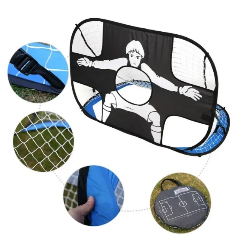 TY-1075B 2-In-1 Pop-Up Children's Portable Foldable Soccer Training Shooting Target Net Soccer Goal