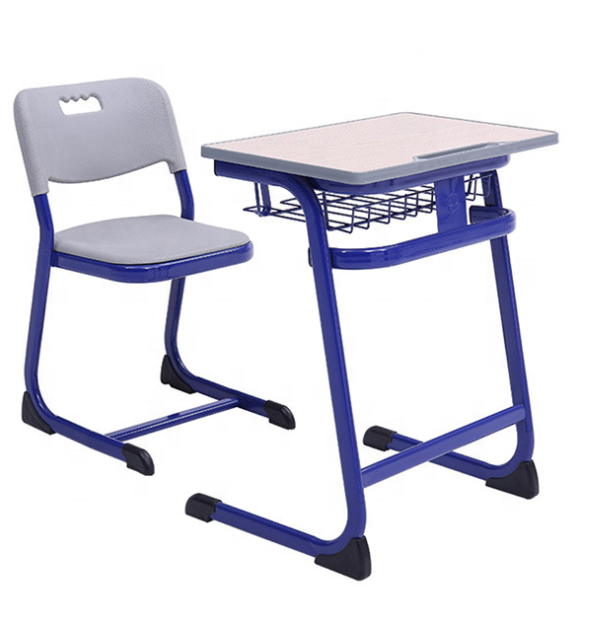 super high quality New design school desk with attached chair and bench for kids