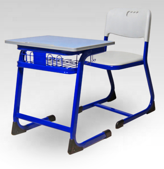 super high quality New design school desk with attached chair and bench for kids