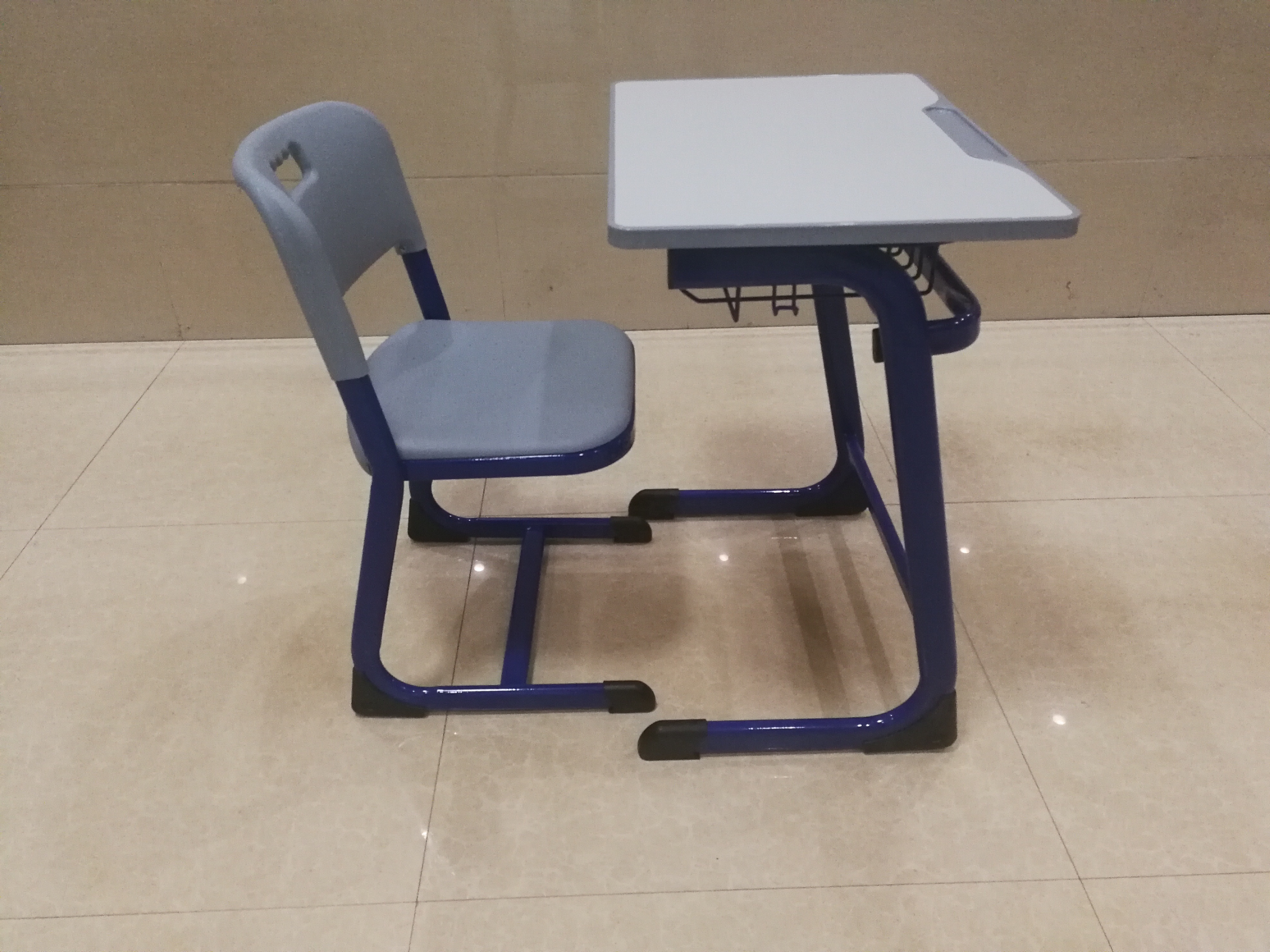 super high quality New design school desk with attached chair and bench for kids