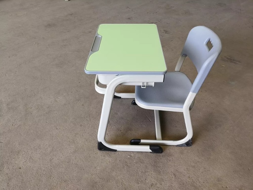 super high quality New design school desk with attached chair and bench for kids