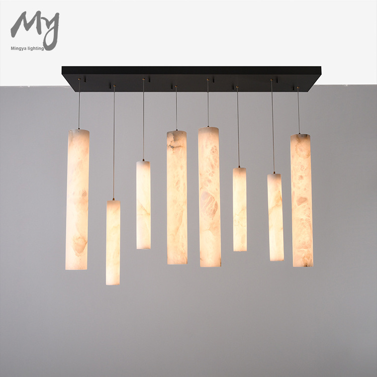 Alabaster long chandelier alabaster drop pendant for dining room kitchen room alabaster lighting