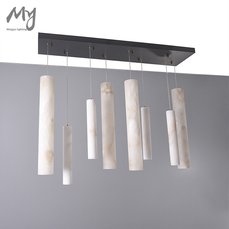 Alabaster long chandelier alabaster drop pendant for dining room kitchen room alabaster lighting