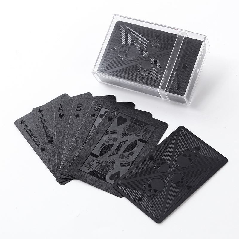 Great Flexibility and Durability Standard black foil Poker Cards Game Waterproof Playing Cards