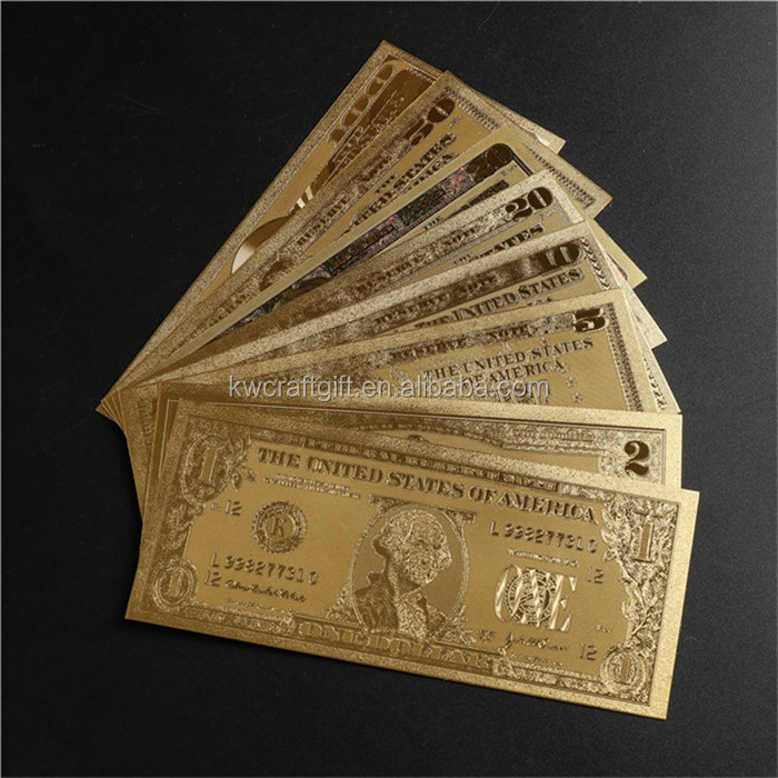 24K Gold Banknote embossing US Dollar 100 Bill money