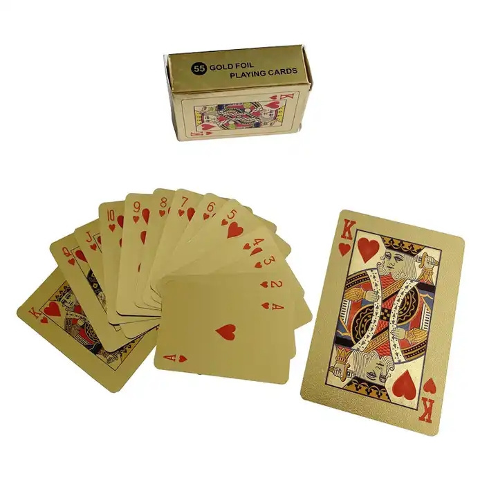 mini size card 999 gold foil 100 dollar playing cards 24k gold foil plated poker