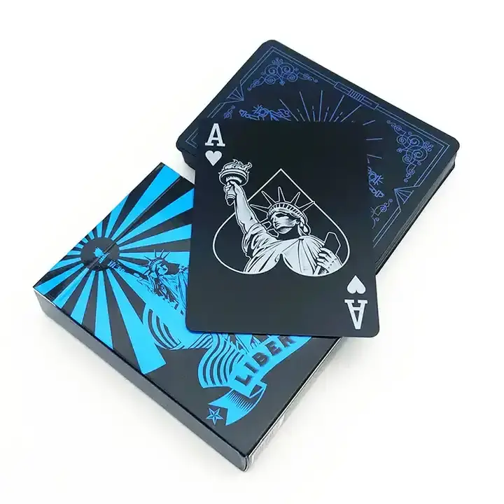 Custom High Quality Black Pvc Playing Cards For Adults Waterproof Smooth Luxury Plastic Poker Cards