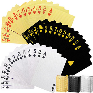 High Quality Custom Playing Cards Printing Poker Pvc Waterproof Plastic Gold Black Mini Playing Cards In Bulk