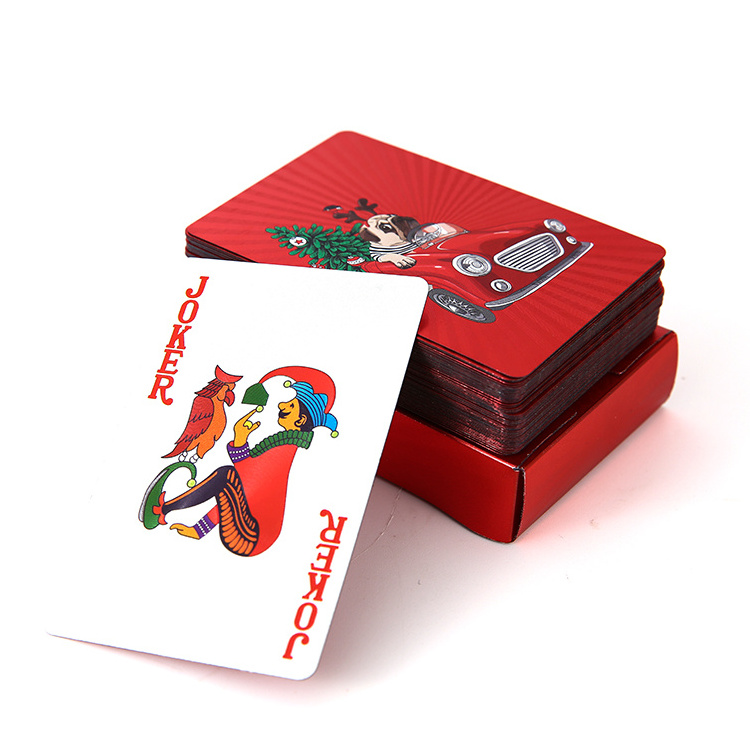 Waterproof Playing Cards OEM Promotional Christmas Plastic Customize Silver Plated Foil Playing Cards