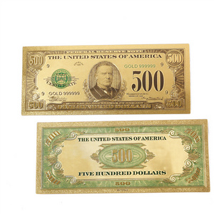 Business gift USA currency collection 500 1000 5000 dollars 24k gold foil banknote