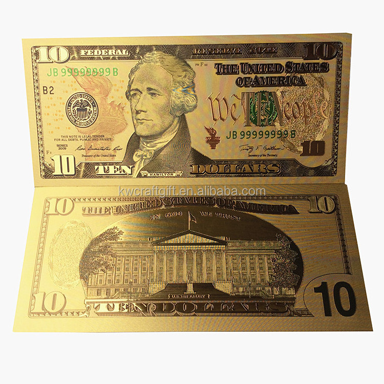 Colorful 24K US dollar bill Gold foil money Banknote for souvenir