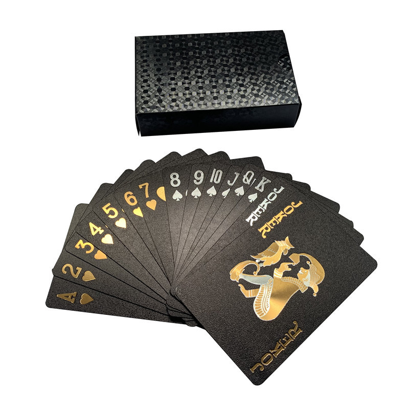 Custom Playing Cards Plastic Gold Foil Waterproof Deck Cards Magic Poker Cards