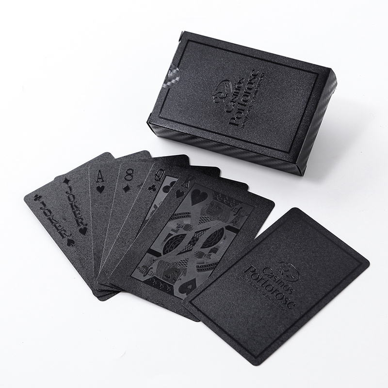 Great Flexibility and Durability Standard black foil Poker Cards Game Waterproof Playing Cards