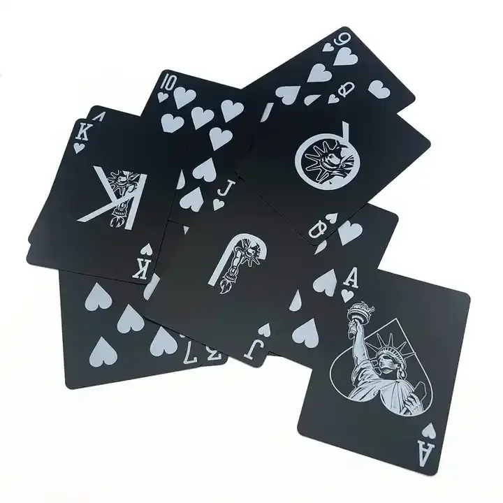 Custom High Quality Black Pvc Playing Cards For Adults Waterproof Smooth Luxury Plastic Poker Cards