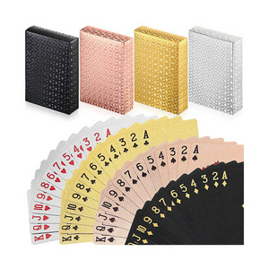 Durable Waterproof Playing Cards Plastic Gold Foil Golden Poker Cards Manufacturer for game