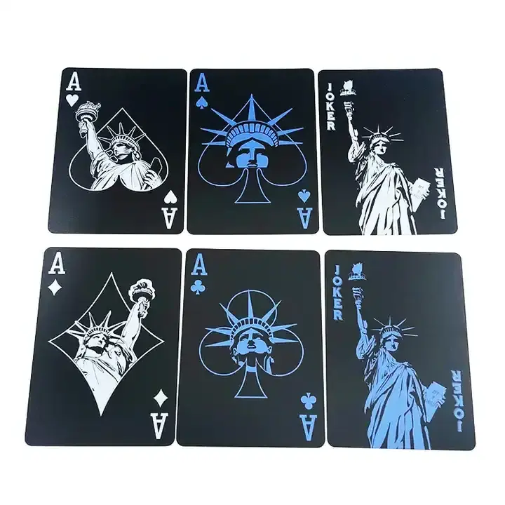 Custom High Quality Black Pvc Playing Cards For Adults Waterproof Smooth Luxury Plastic Poker Cards