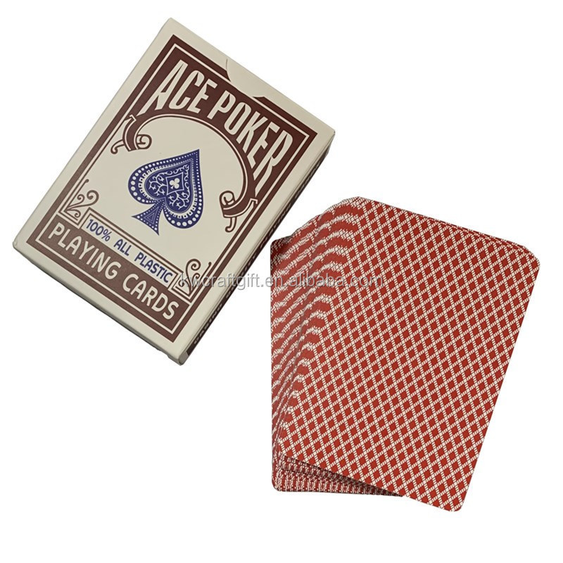 Professional deck of plastic playing cards with red paper cardboard box POKER game PET poker cards manufacturer