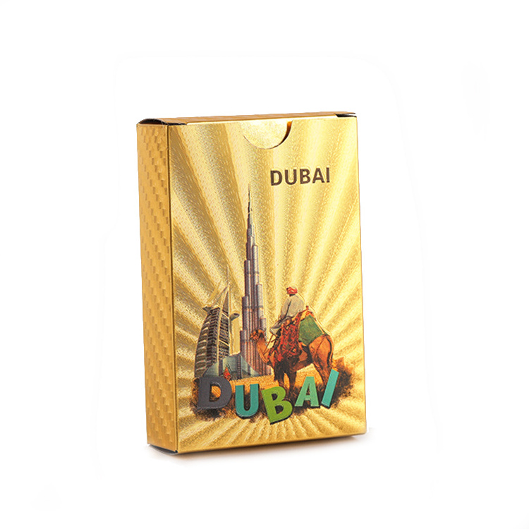 Dubai Burj Khalifa Tower Printed Custom Playing Cards With Box Souvenir Poker Burj Al Arab Gold Playing Cards 24k