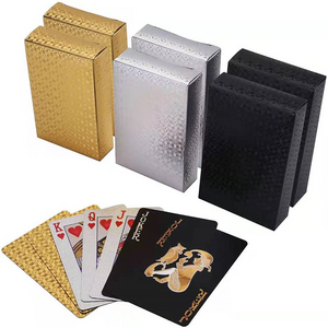 Custom Playing Cards Plastic Gold Foil Waterproof Deck Cards Magic Poker Cards