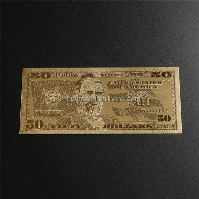 24K Gold Banknote embossing US Dollar 100 Bill money