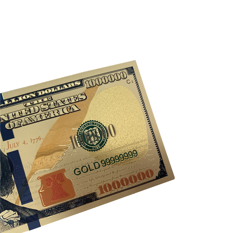 USA million dollar money gold design 1000000 dollar bills currency pure 24k gold foil banknote