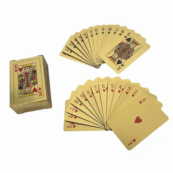 mini size card 999 gold foil 100 dollar playing cards 24k gold foil plated poker