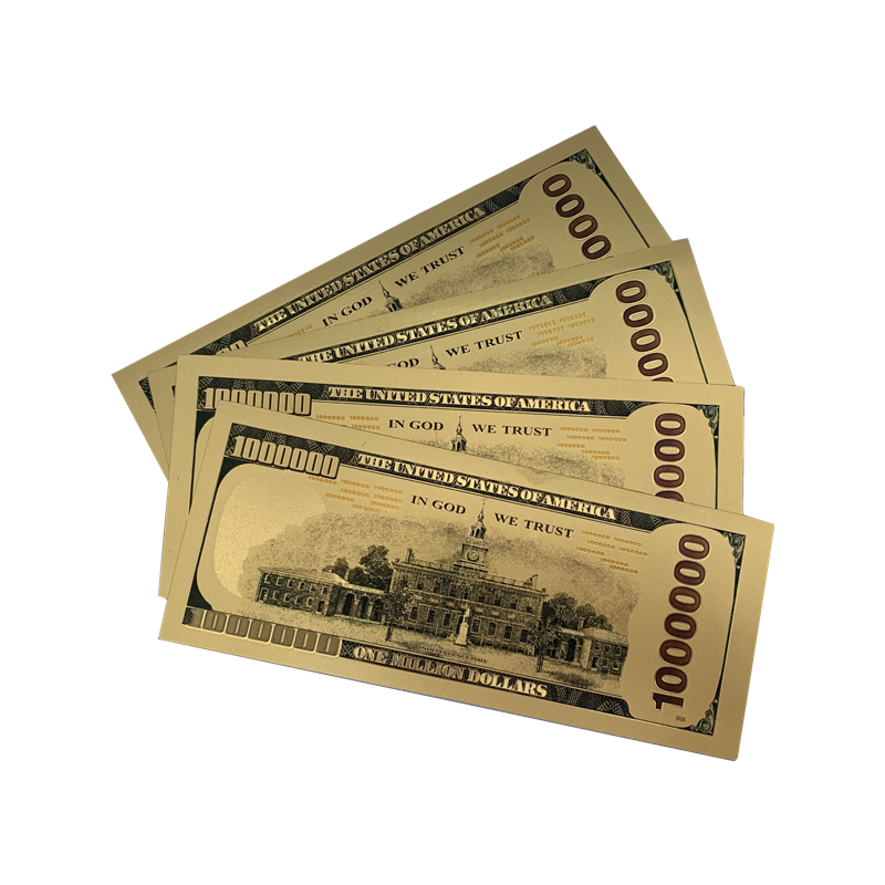 USA million dollar money gold design 1000000 dollar bills currency pure 24k gold foil banknote