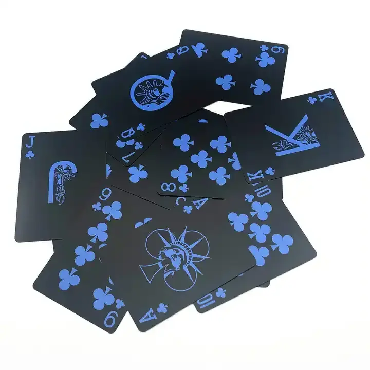 Custom High Quality Black Pvc Playing Cards For Adults Waterproof Smooth Luxury Plastic Poker Cards