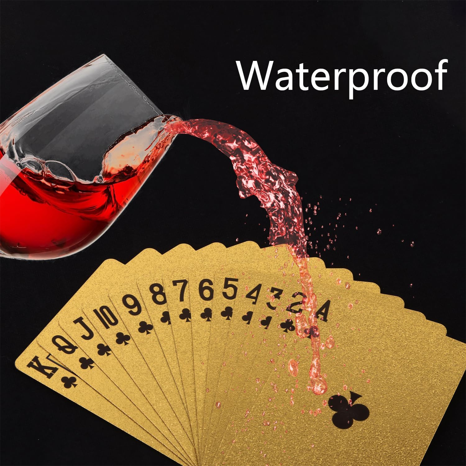 2023 New Custom Personalized Plastic Poker Smooth Waterproof Black Playing Cards Gold Plated Durable Poker Decks Board Games