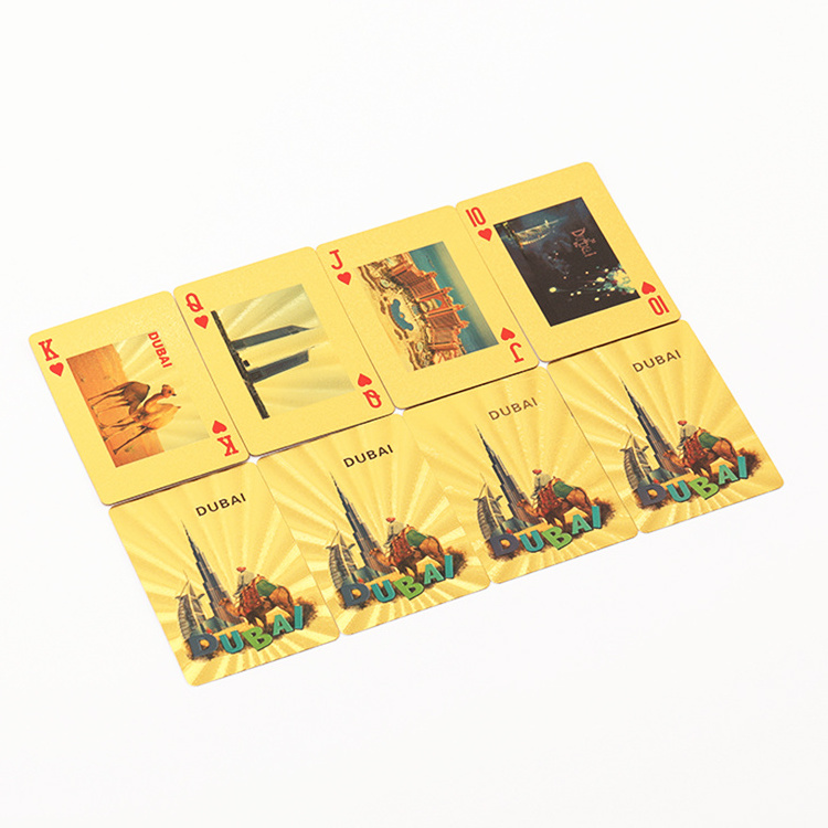 Dubai Burj Khalifa Tower Printed Custom Playing Cards With Box Souvenir Poker Burj Al Arab Gold Playing Cards 24k