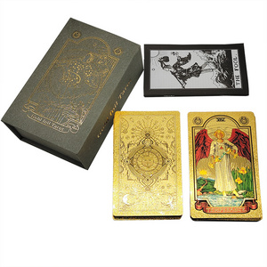 New Custom Wholesale Board Game Deck Printing Sliver Gold Pink Gold Foil Tarot Cards With Box and Guidebook