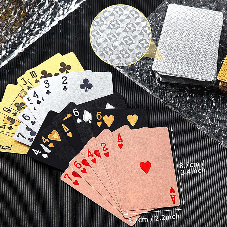 Custom Playing Cards Plastic Gold Foil Waterproof Deck Cards Magic Poker Cards