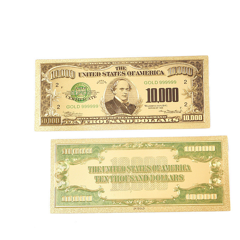 Business gift USA currency collection 500 1000 5000 dollars 24k gold foil banknote