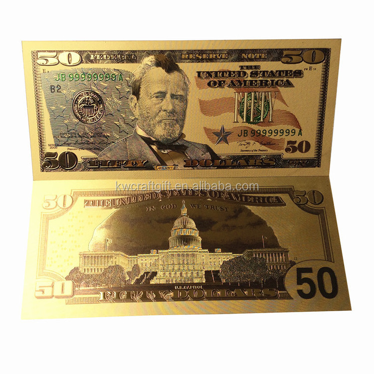 Colorful 24K US dollar bill Gold foil money Banknote for souvenir