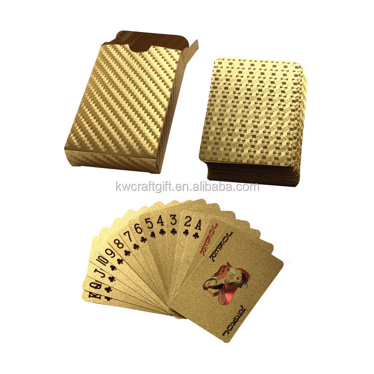 Durable Waterproof Playing Cards Plastic Gold Foil Golden Poker Cards Manufacturer for game