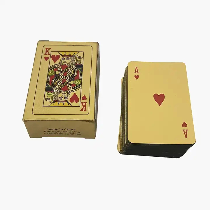 mini size card 999 gold foil 100 dollar playing cards 24k gold foil plated poker