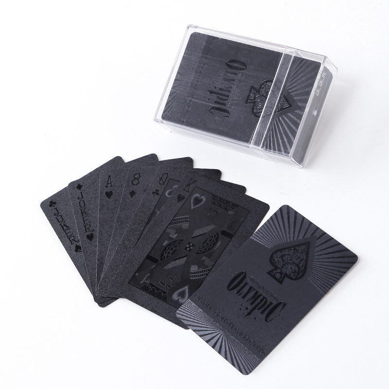 Great Flexibility and Durability Standard black foil Poker Cards Game Waterproof Playing Cards