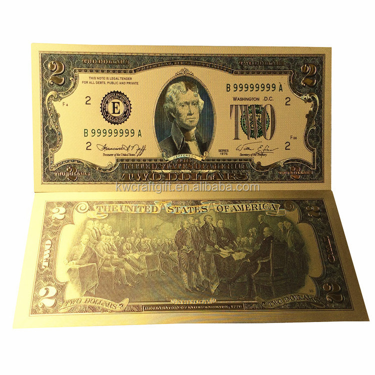 Colorful 24K US dollar bill Gold foil money Banknote for souvenir