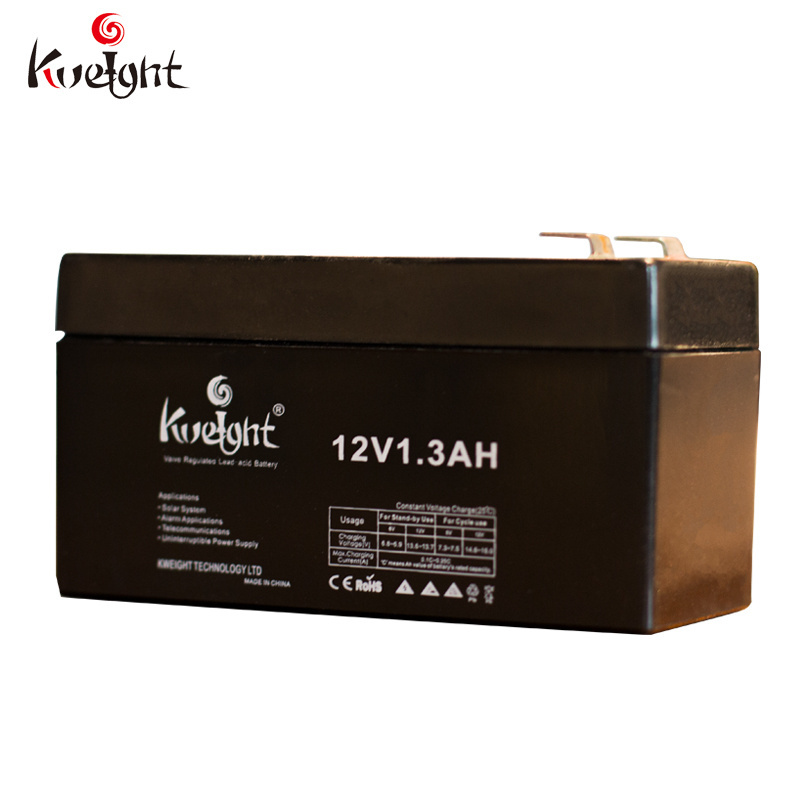 12V 1.3AH rechargeable battery smf AGM sla sealed lead acid battery 12v 1.3ah for emergency lights home security alarm system