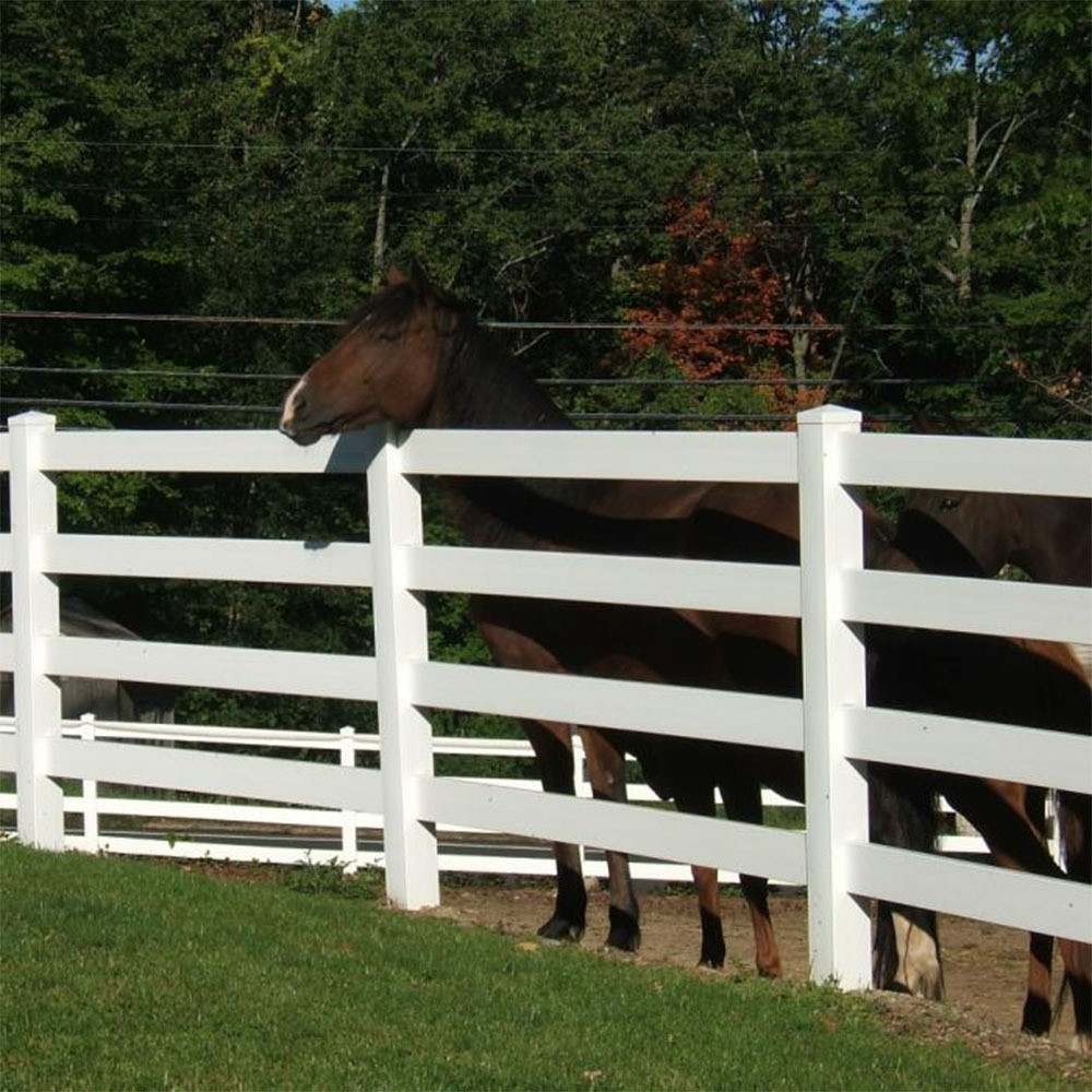 High Quality Heavy-Duty Vinyl 3- and 4-Rail PVC Horse Farm Split Rail Fence Quality Fencing Trellis & Gates Product