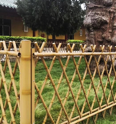 Park garden use fence material stainless steel green imitation bamboo fence