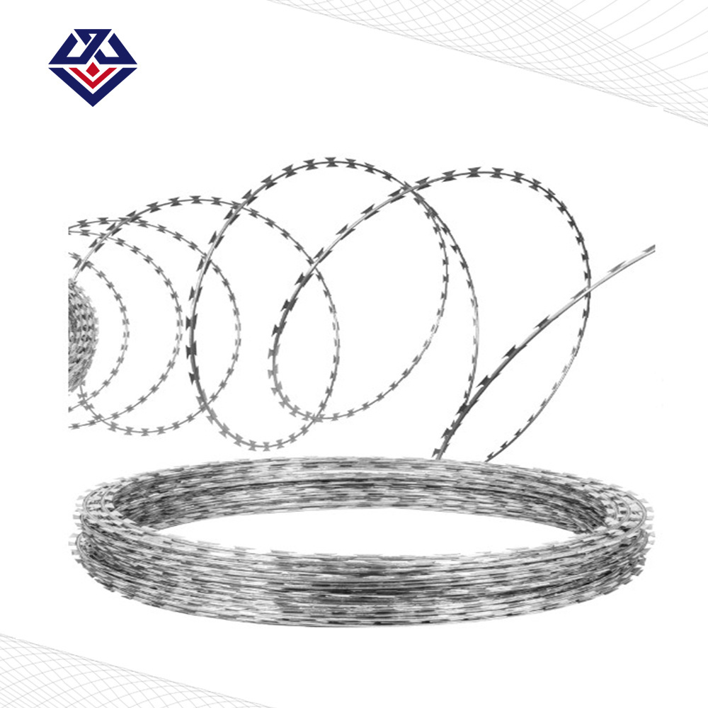 cross razor pvc coated barbed wire flat arm for livestock pens price in bangladesh