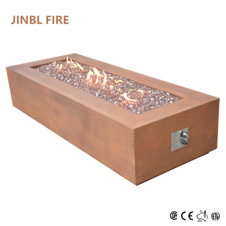 Propane Smokeless Fire Pit Table Outdoor Patio Heater Gas Fire Place Corten Steel Outdoor Gas Fire Pit