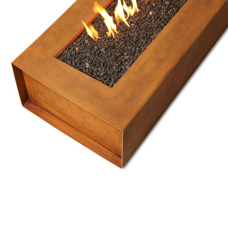 Rust Steel Propane Fire Pits Burner Smokeless Outdoor Gas Fire Place Corten Steel Natural Gas Fire Pit Table