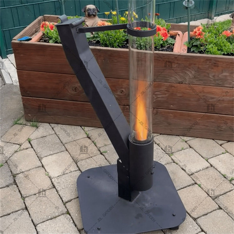 Outdoor Biomass Stove Patio Wood Pellet Heater Garden Fire Column