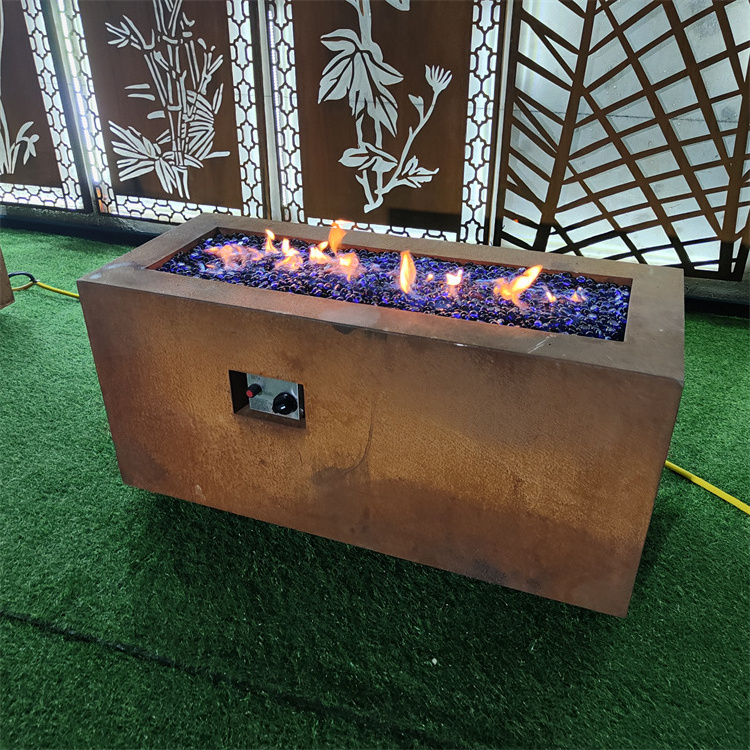 Natural Gas Fire Pits Smokeless Propane Firepit Burner Corten Steel Outdoor Gas Fire Pit Table