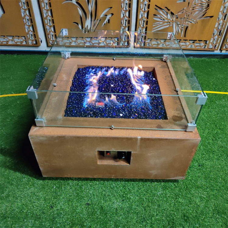 Natural Gas Fire Pits Smokeless Propane Firepit Burner Corten Steel Outdoor Gas Fire Pit Table